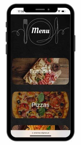Ecrao de smartphone com menu online