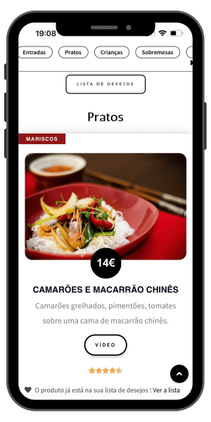 exemplo de menu digital para restaurantes